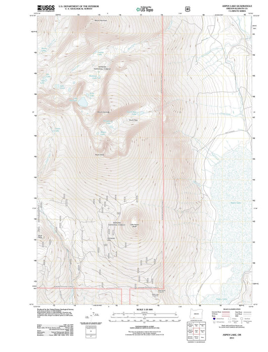 2011 Aspen Lake, OR - Oregon - USGS Topographic Map