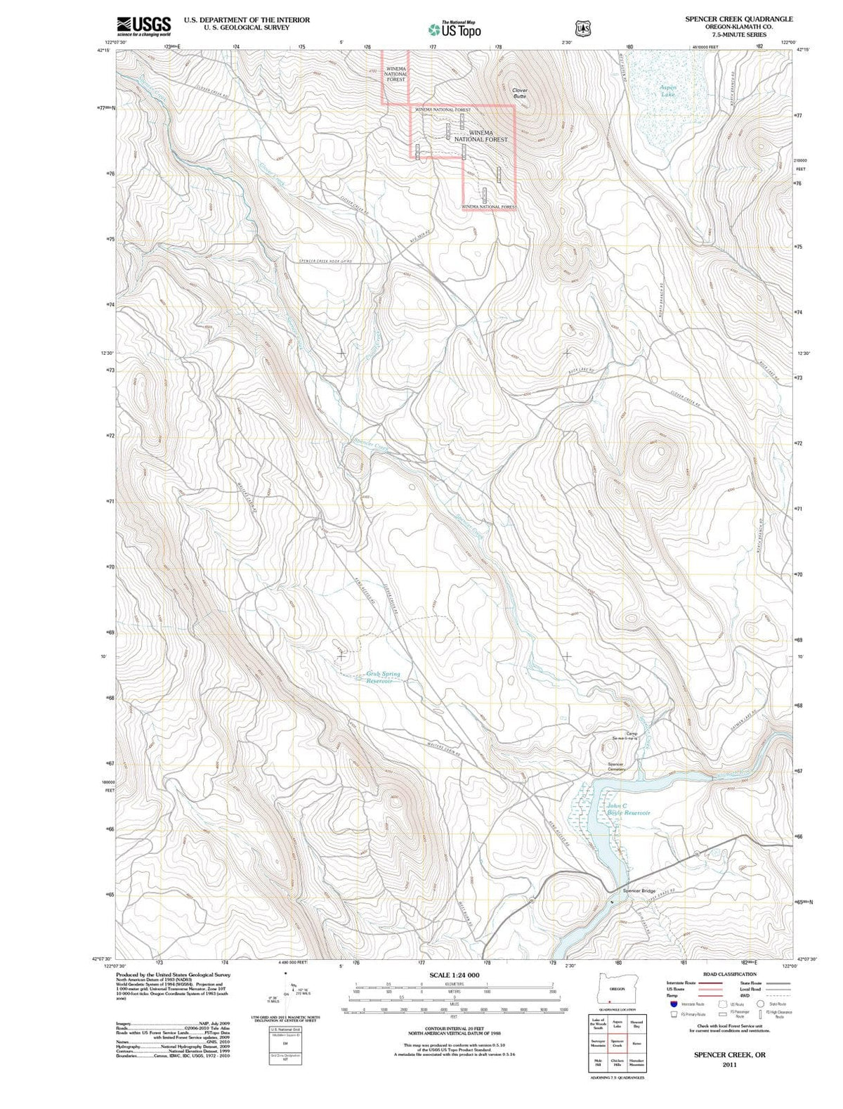 2011 Spencer Creek, OR - Oregon - USGS Topographic Map