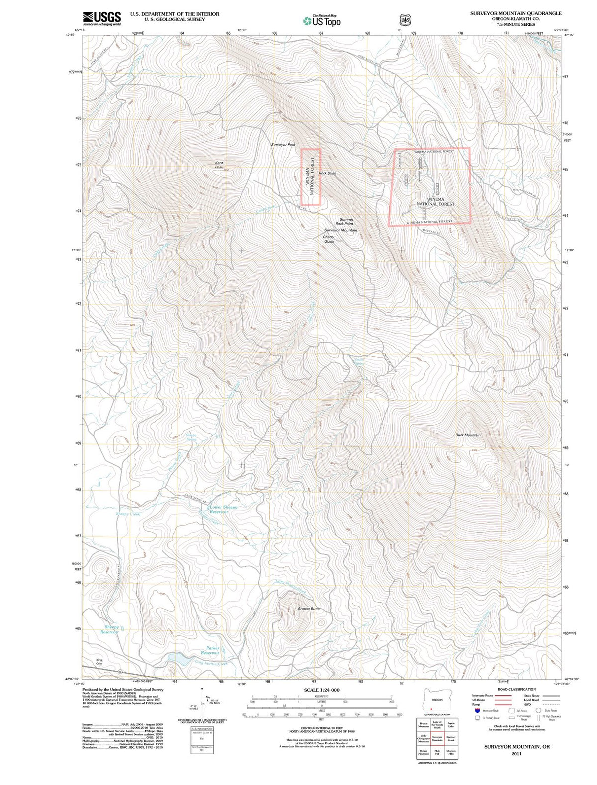 2011 Surveyor Mountain, OR - Oregon - USGS Topographic Map