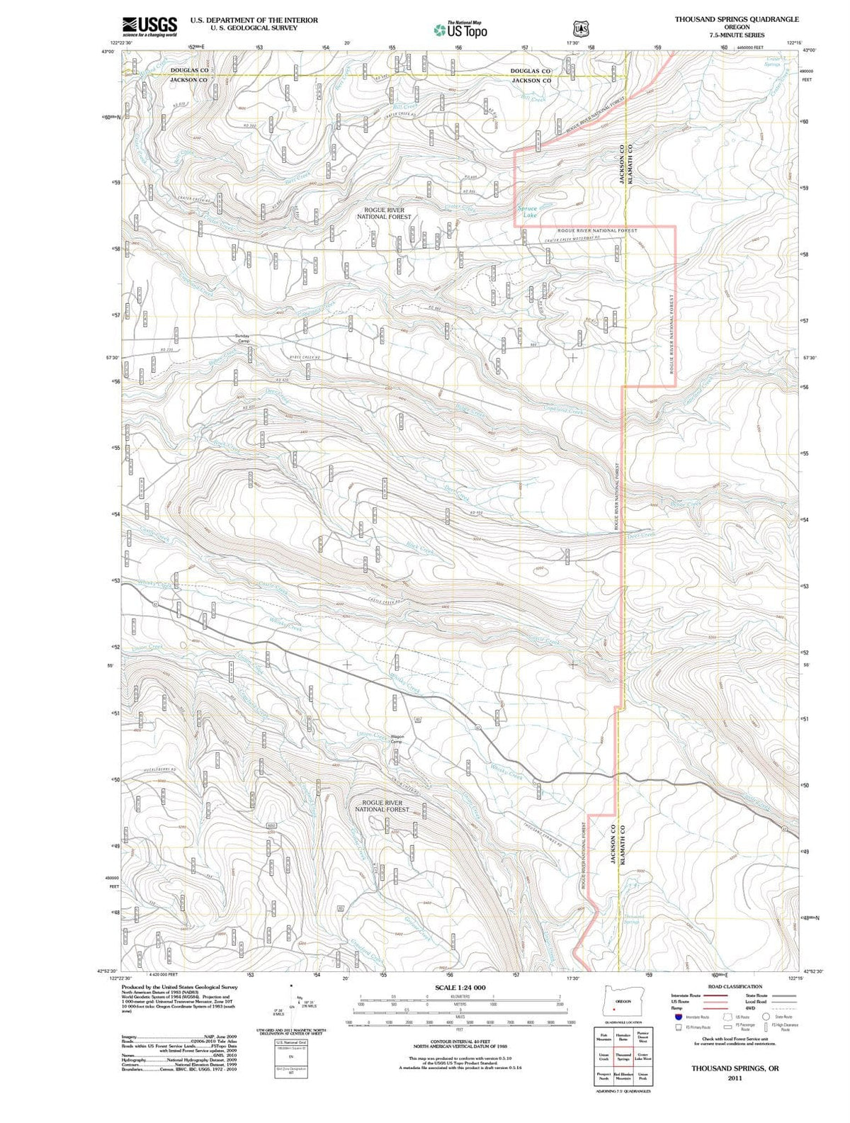 2011 Thousand Springs, OR - Oregon - USGS Topographic Map