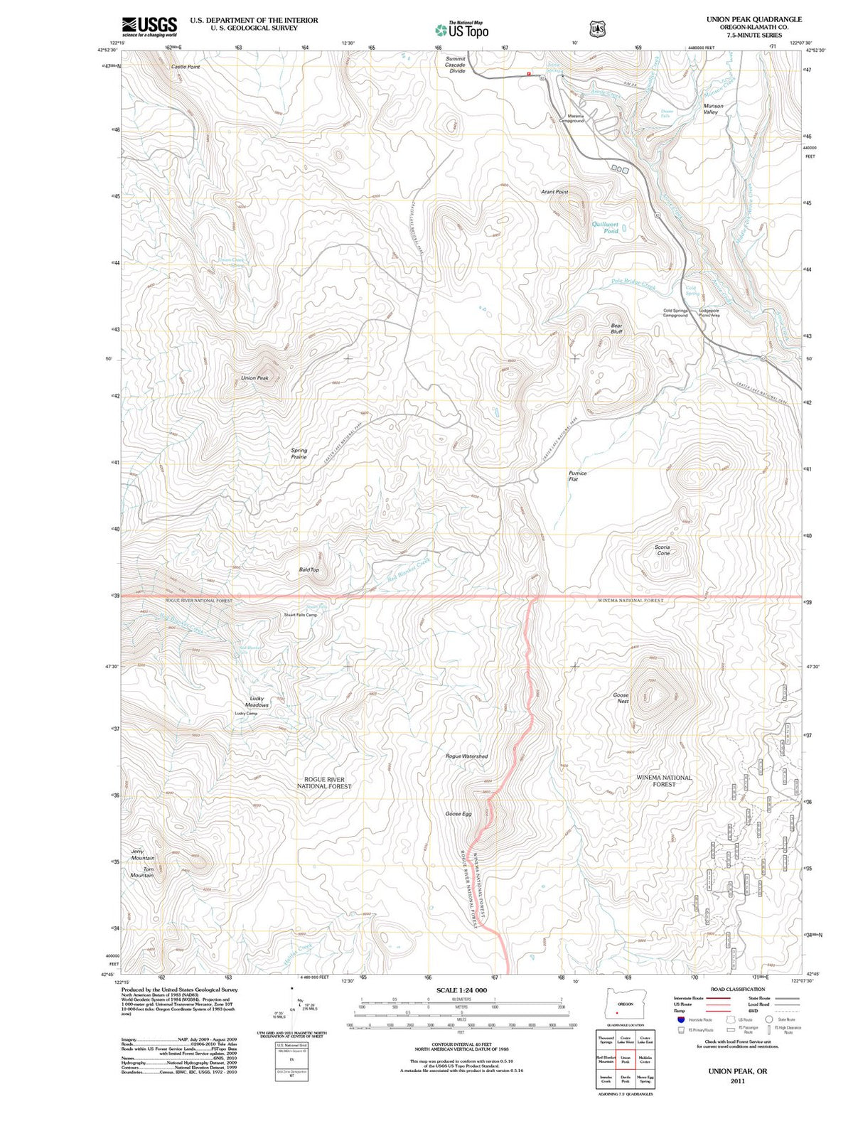 2011 Union Peak, OR - Oregon - USGS Topographic Map