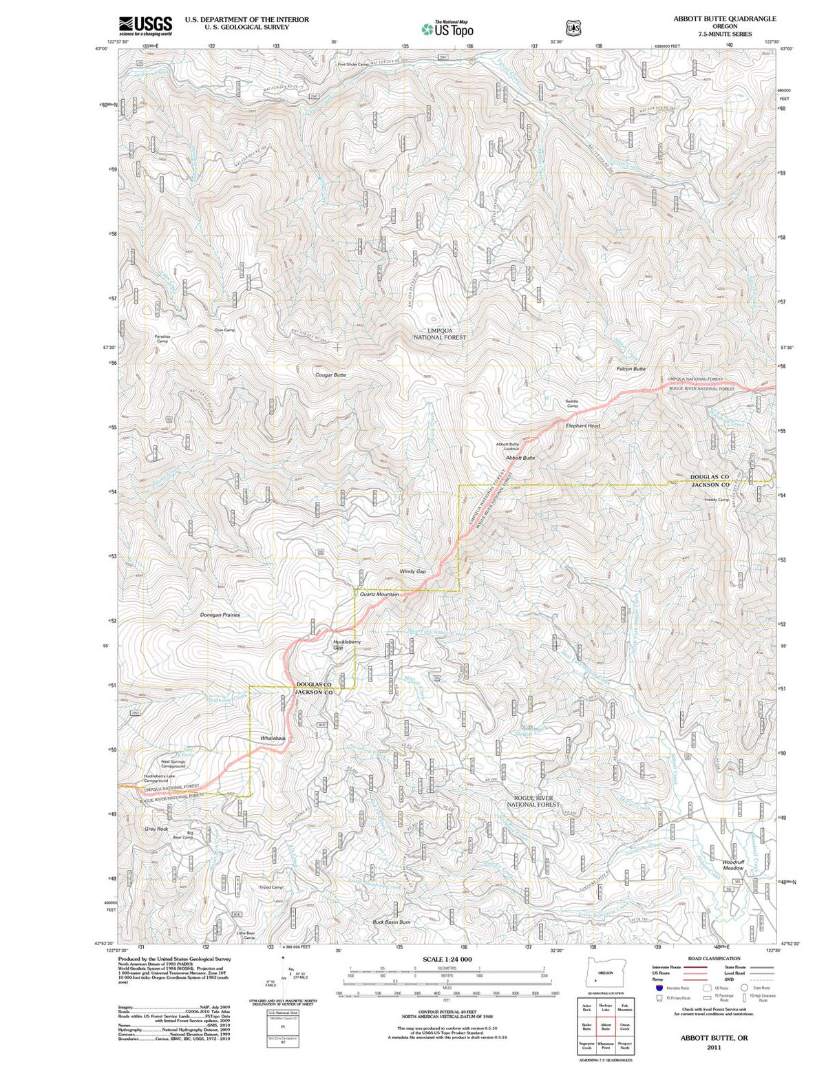 2011 Abbott Butte, OR - Oregon - USGS Topographic Map