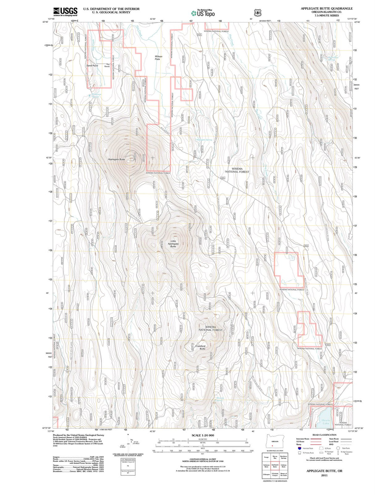 2011 Applegate Butte, OR - Oregon - USGS Topographic Map