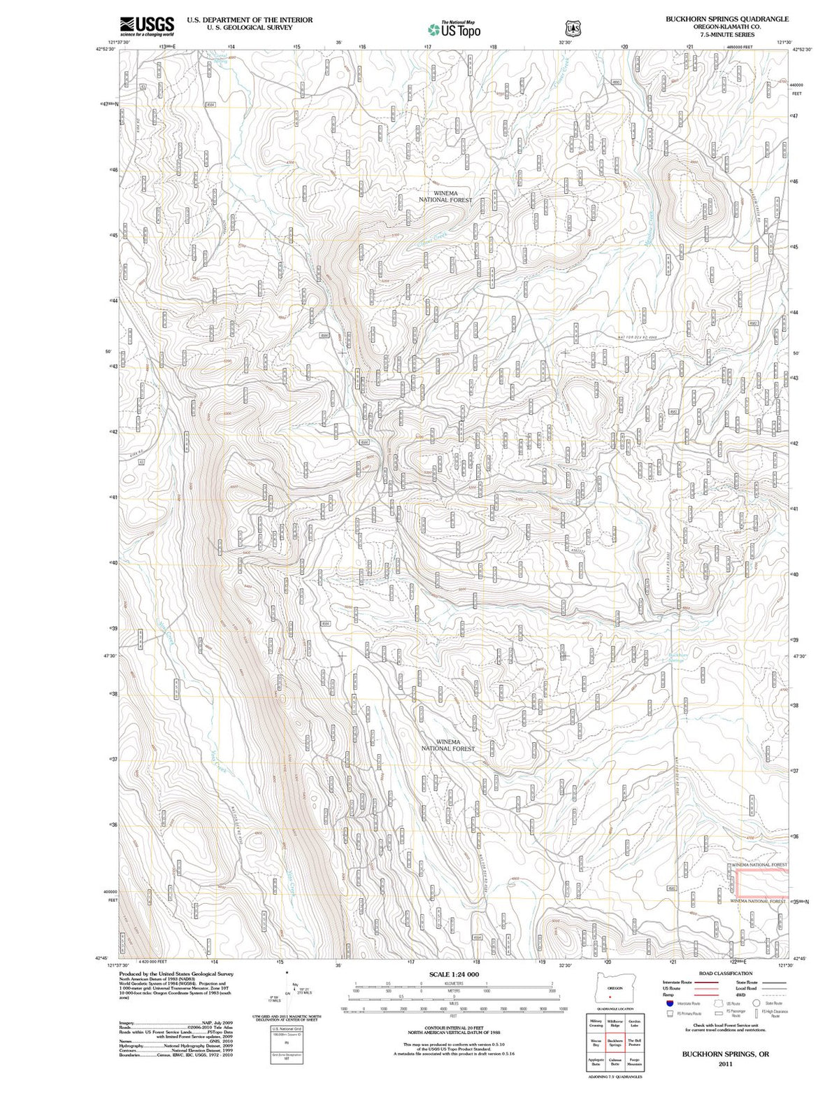 2011 Buckhorn Springs, OR - Oregon - USGS Topographic Map