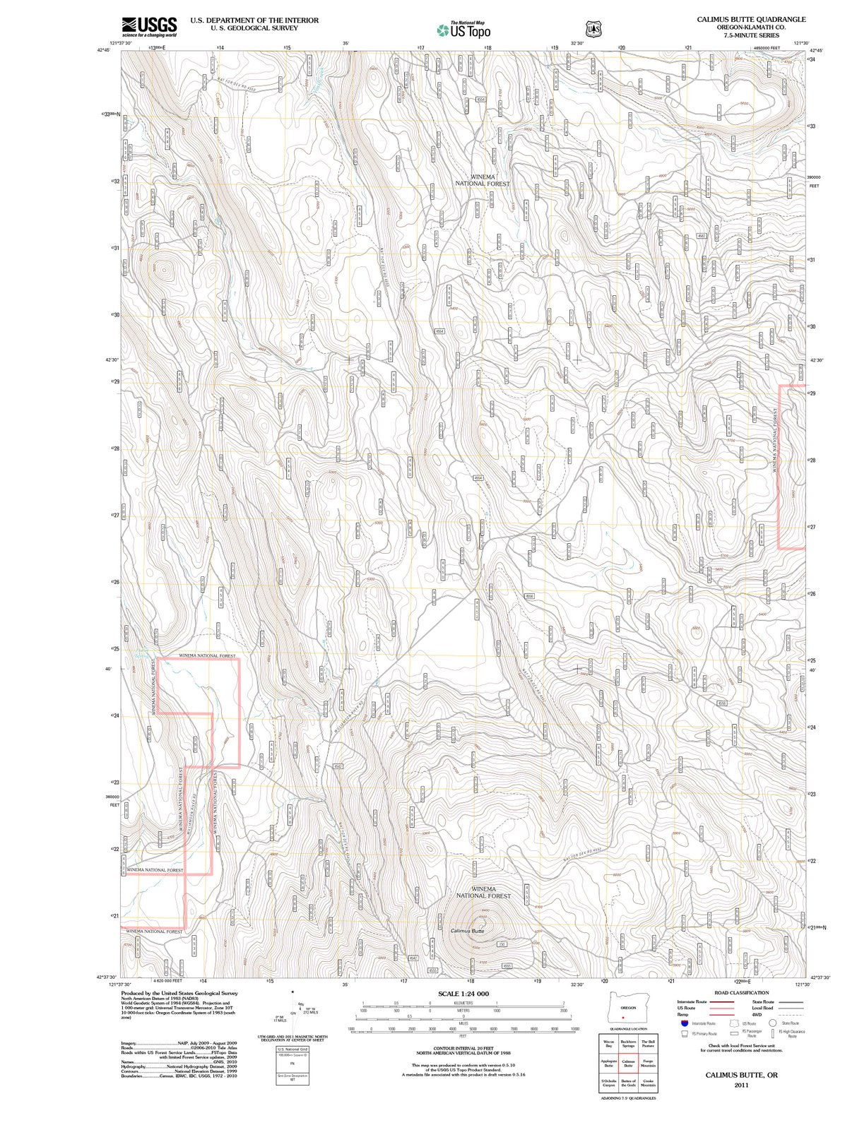2011 Calimus Butte, OR - Oregon - USGS Topographic Map
