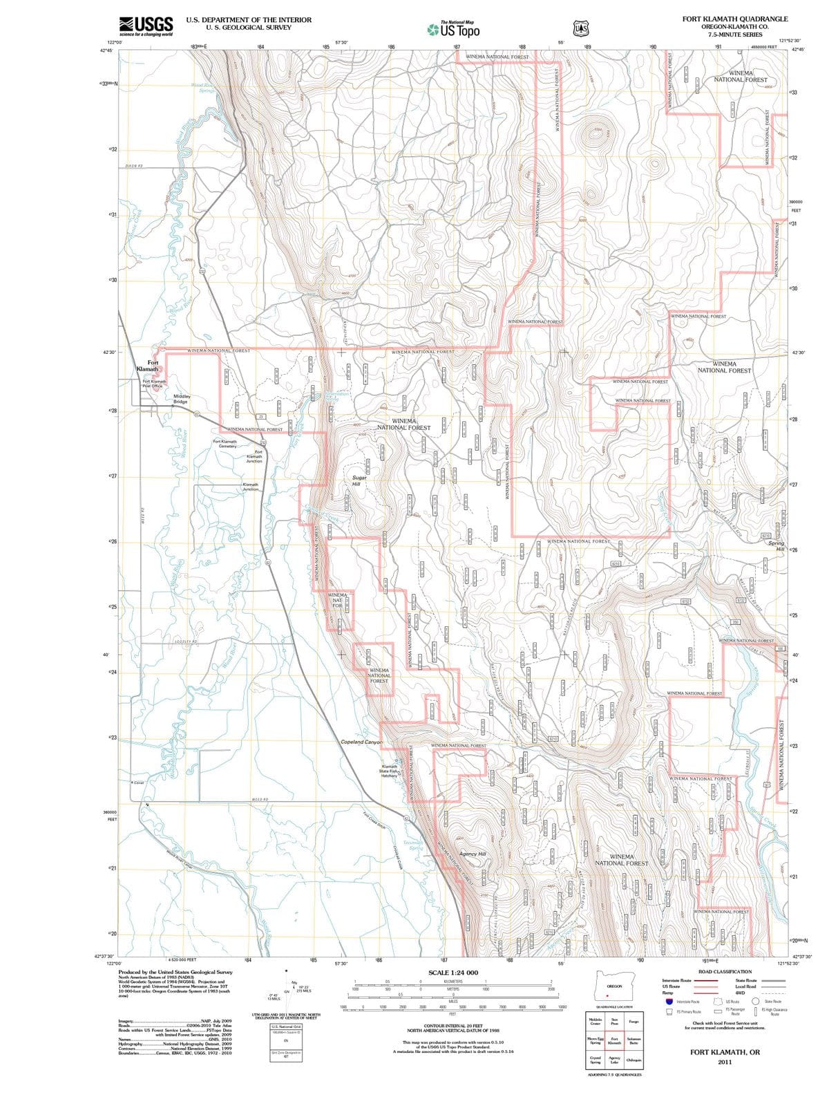 2011 Fort Klamath, OR - Oregon - USGS Topographic Map