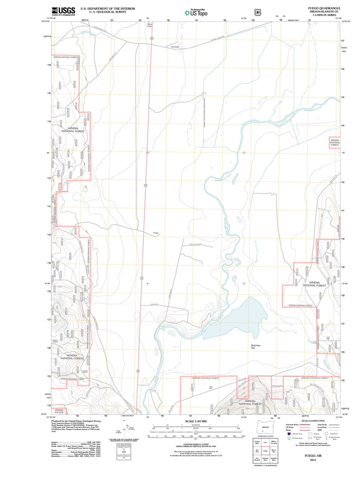 2011 Fuego, OR - Oregon - USGS Topographic Map