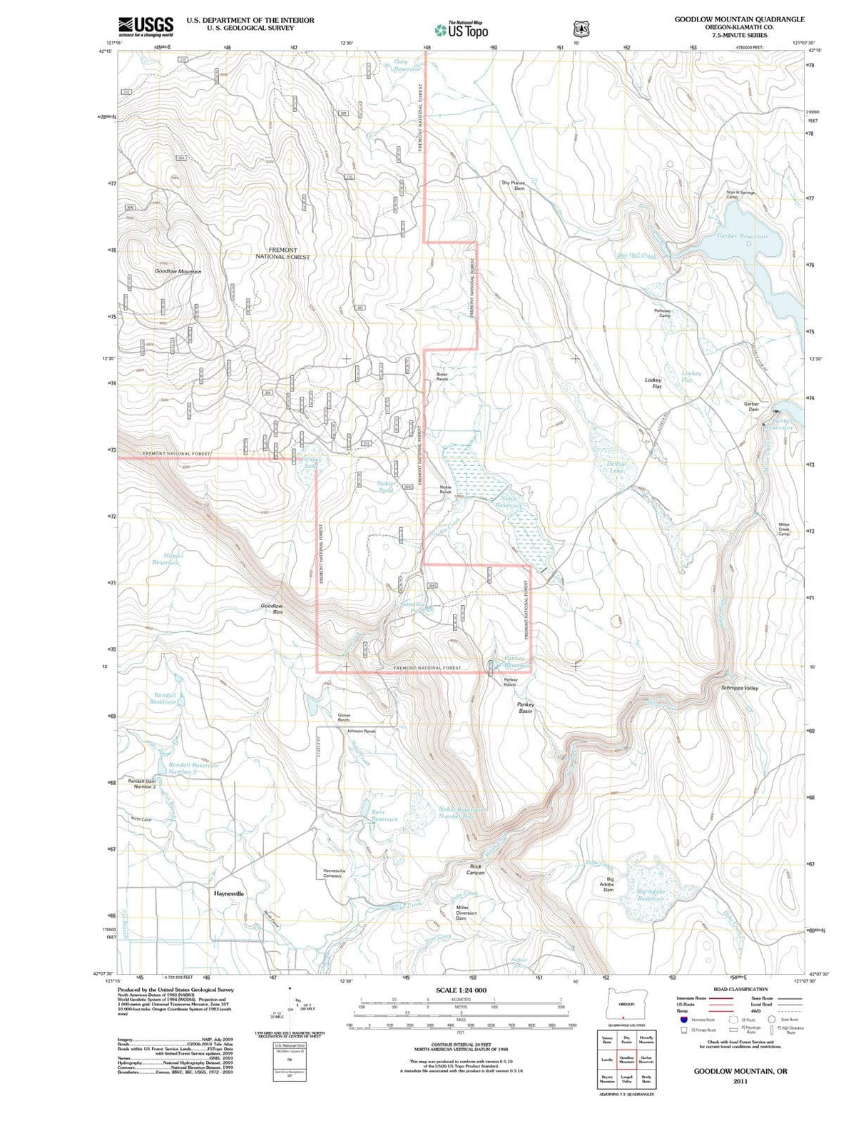 2011 Goodlow Mountain, OR - Oregon - USGS Topographic Map