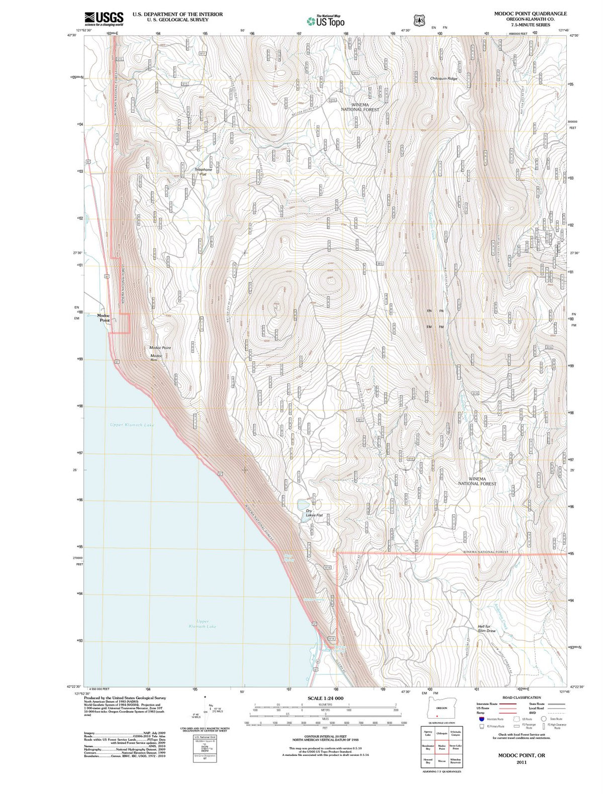 2011 Modoc Point, OR - Oregon - USGS Topographic Map