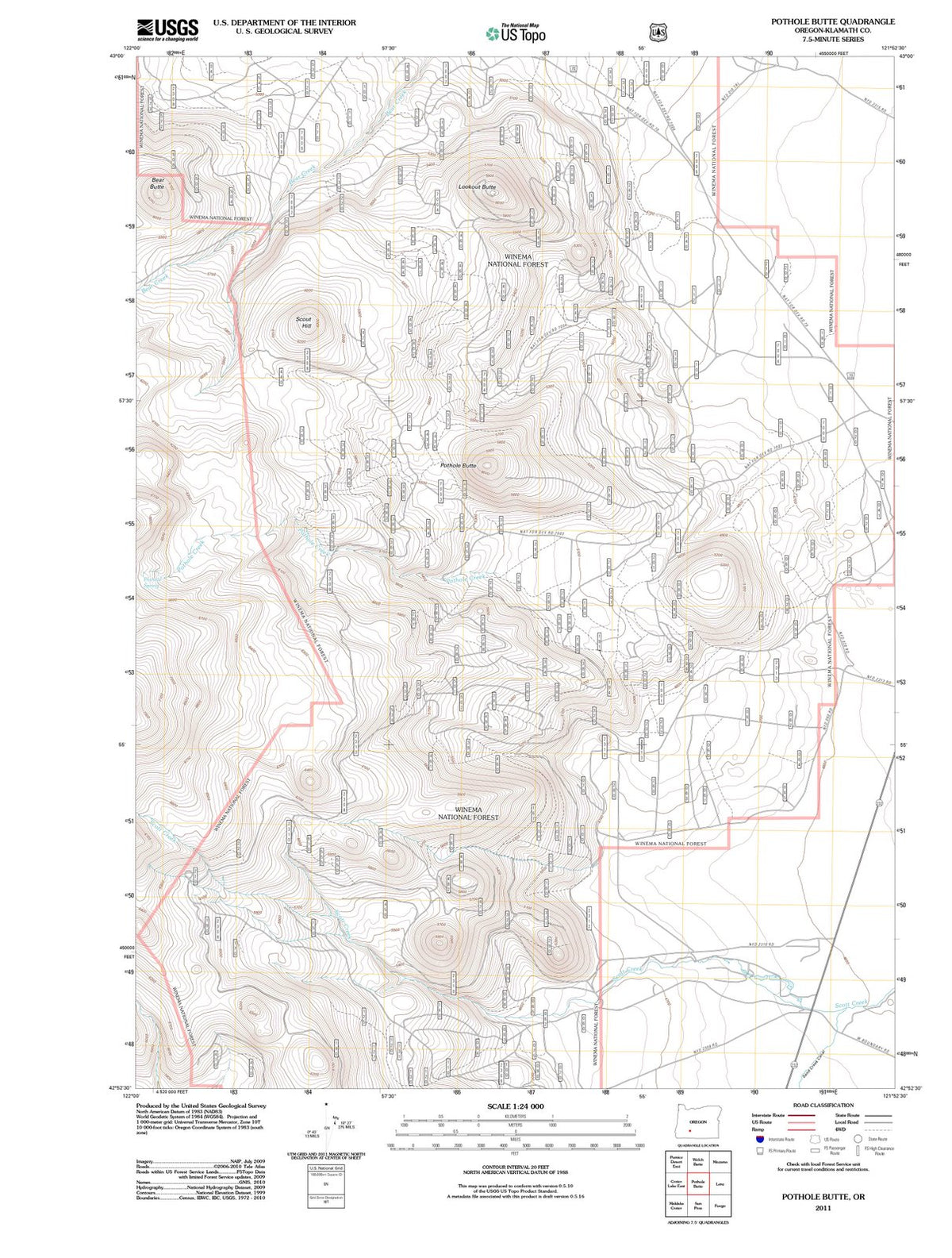 2011 Pothole Butte, OR - Oregon - USGS Topographic Map