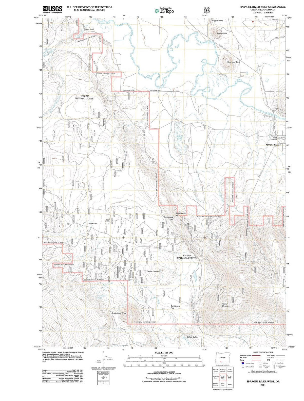 2011 Sprague River West, OR - Oregon - USGS Topographic Map