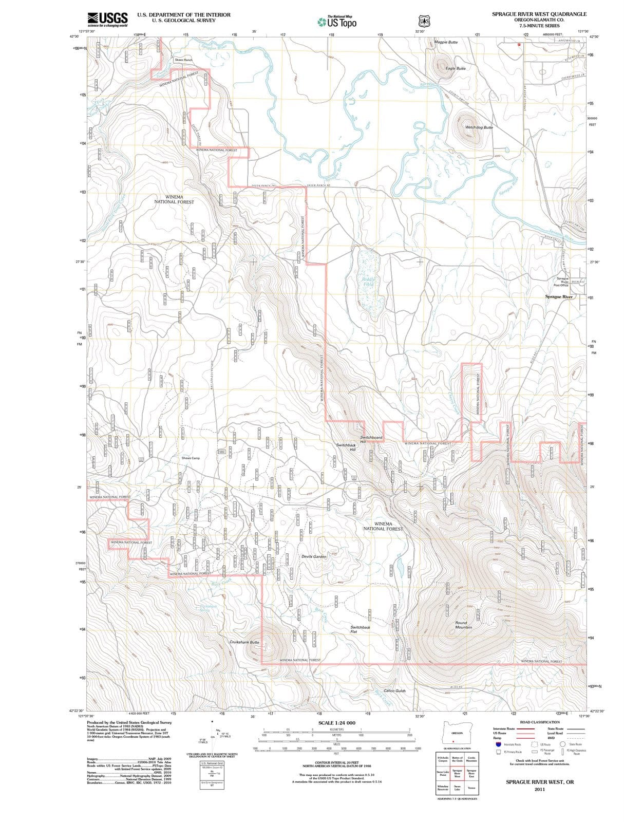 2011 Sprague River West, OR - Oregon - USGS Topographic Map