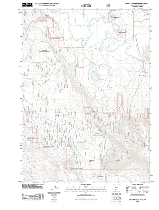 2011 Sprague River West, OR - Oregon - USGS Topographic Map