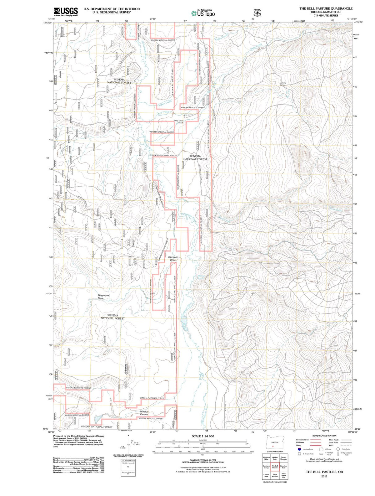 2011 The Bull Pasture, OR - Oregon - USGS Topographic Map