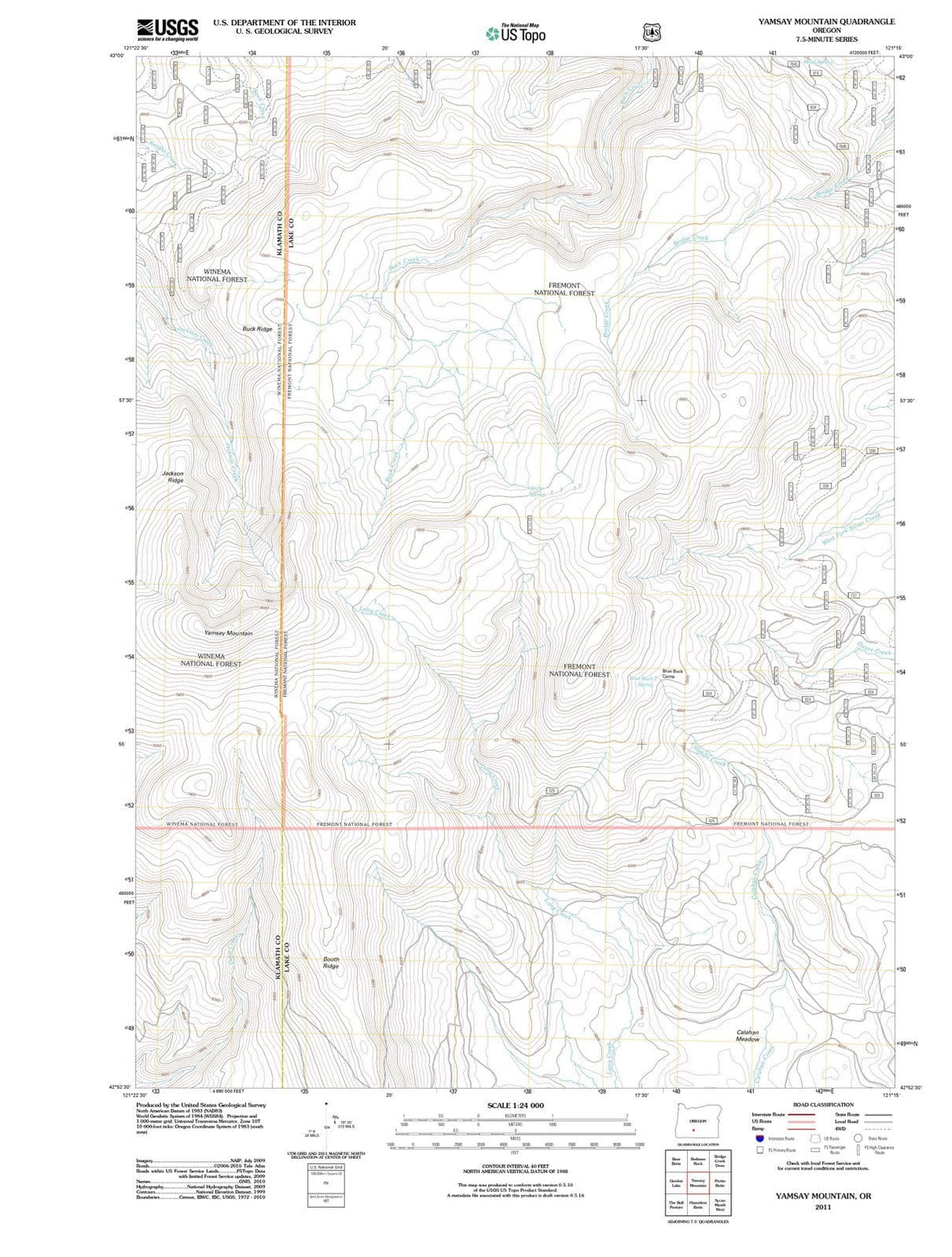 2011 Yamsay Mountain, OR - Oregon - USGS Topographic Map