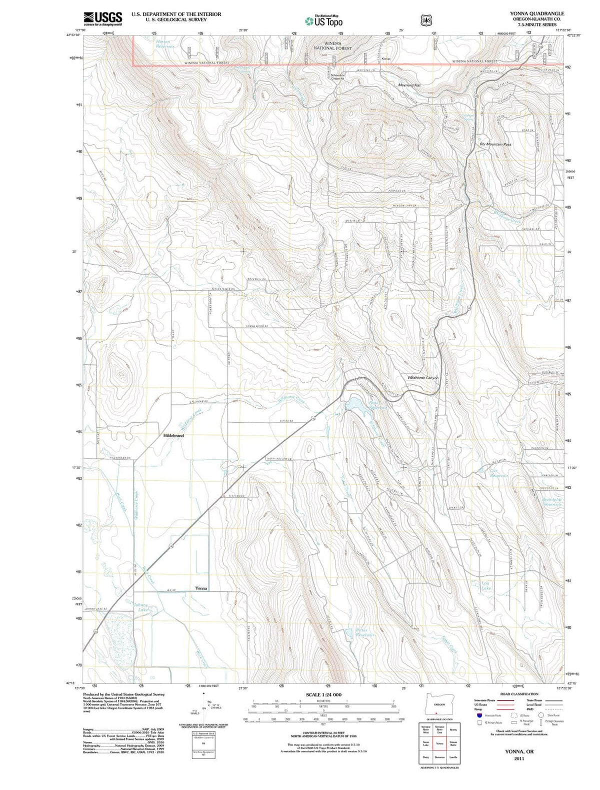 2011 Yonna, OR - Oregon - USGS Topographic Map
