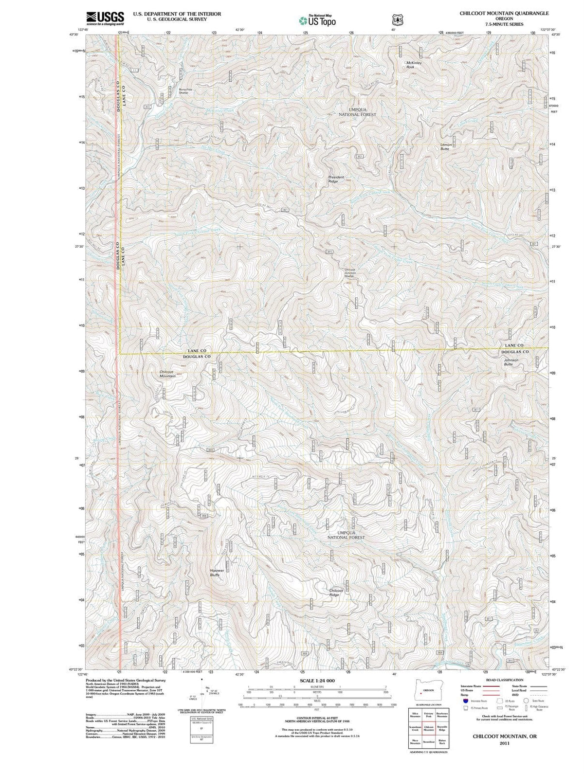 2011 Chilcoot Mountain, OR - Oregon - USGS Topographic Map