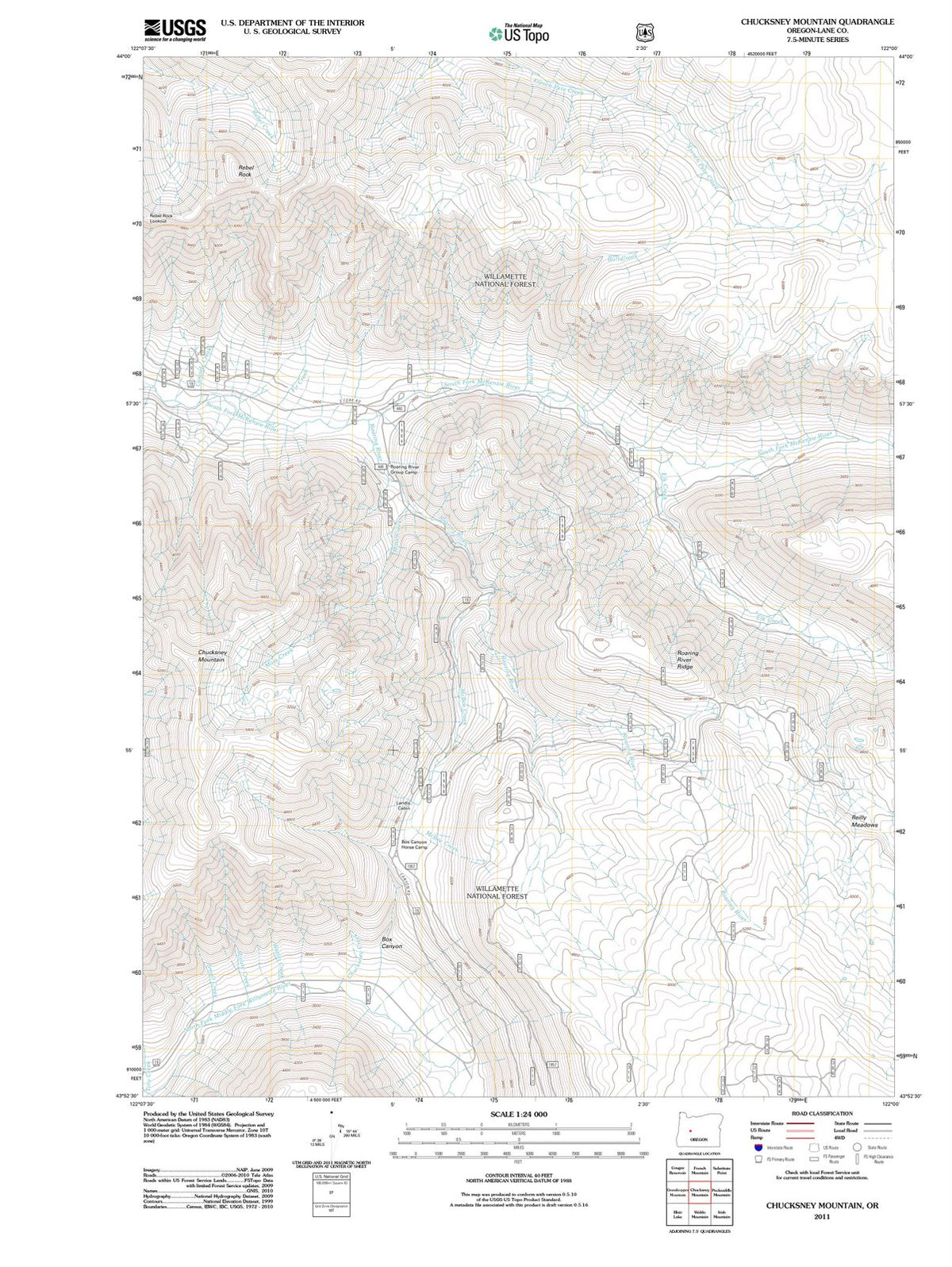 2011 Chucksney Mountain, OR - Oregon - USGS Topographic Map