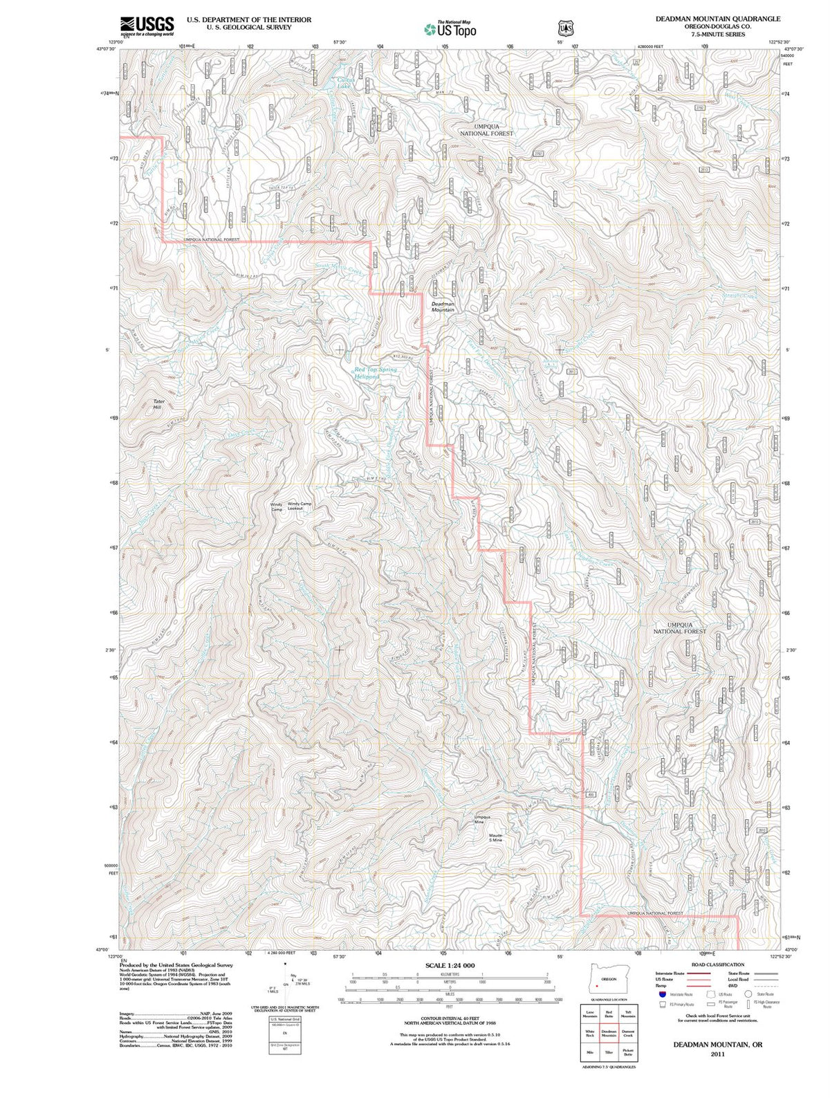 2011 Deadman Mountain, OR - Oregon - USGS Topographic Map