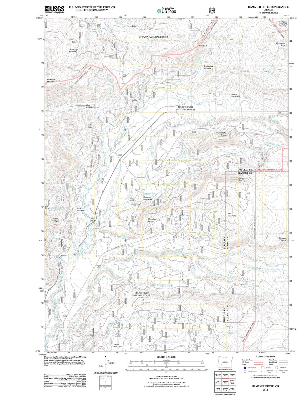 2011 Hamaker Butte, OR - Oregon - USGS Topographic Map