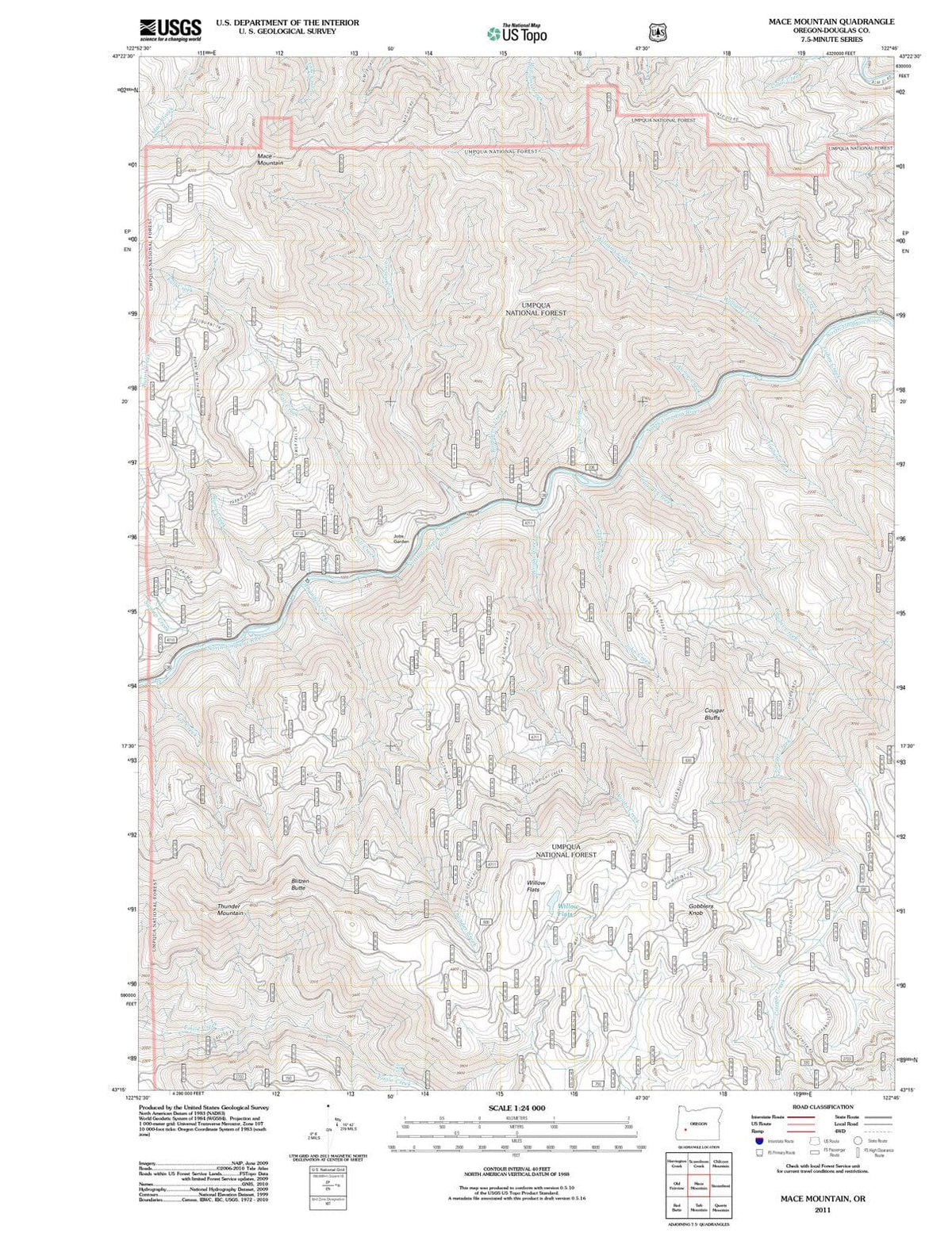 2011 Mace Mountain, OR - Oregon - USGS Topographic Map