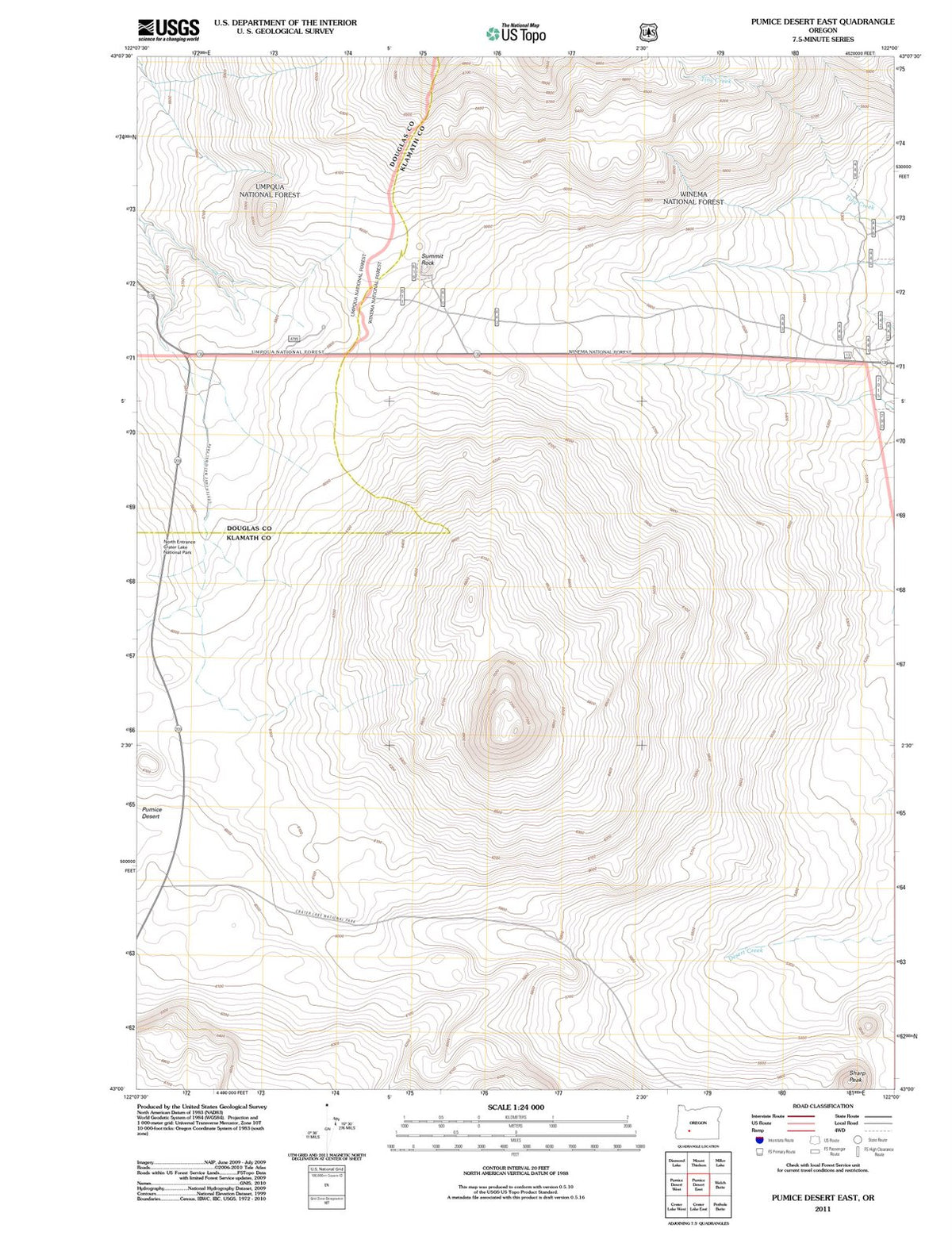 2011 Pumiceesert East, OR - Oregon - USGS Topographic Map
