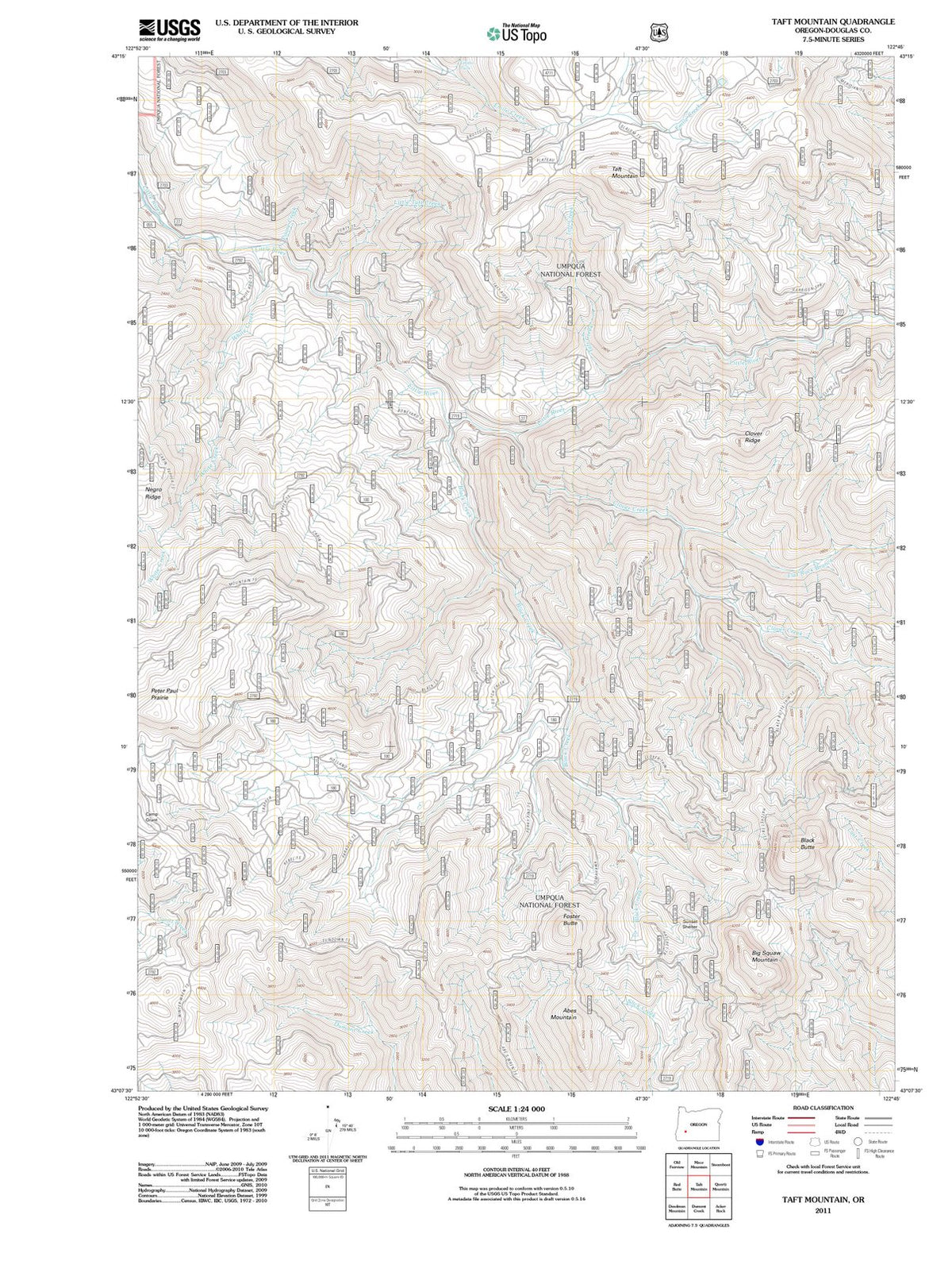 2011 TAFT Mountain, OR - Oregon - USGS Topographic Map