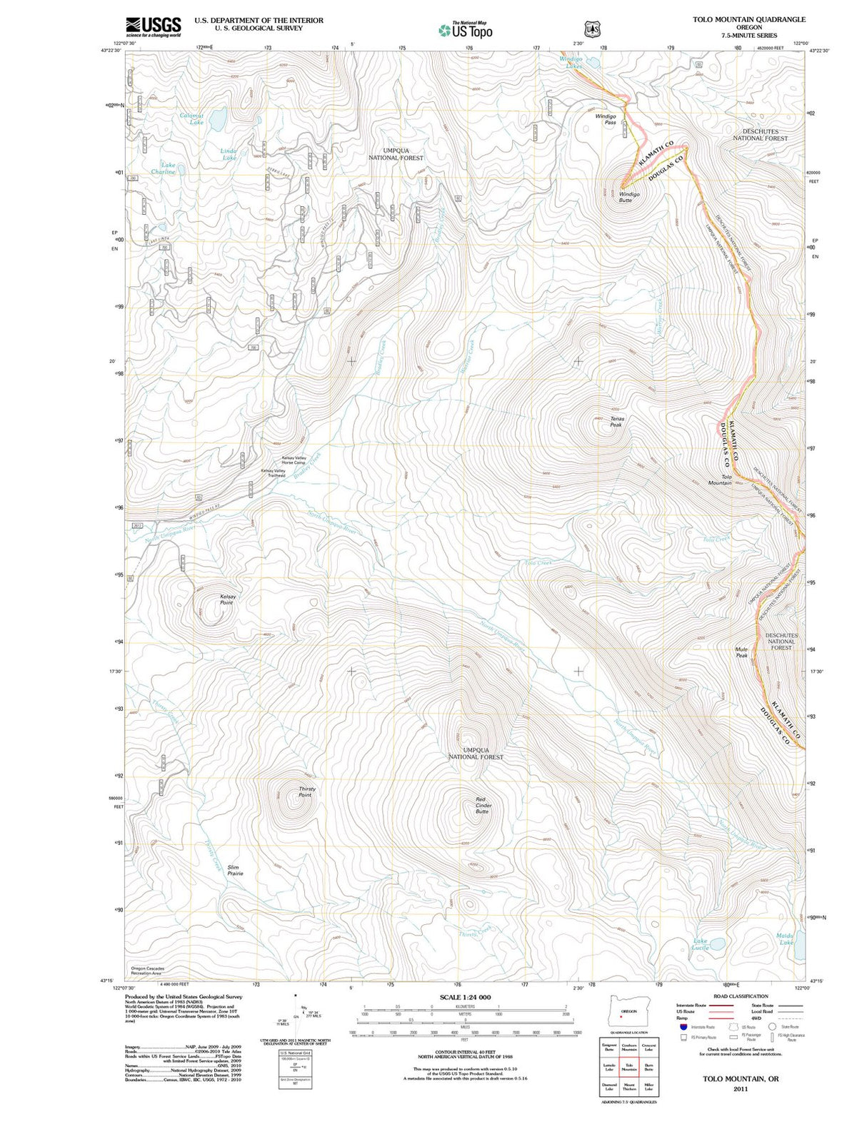 2011 Tolo Mountain, OR - Oregon - USGS Topographic Map