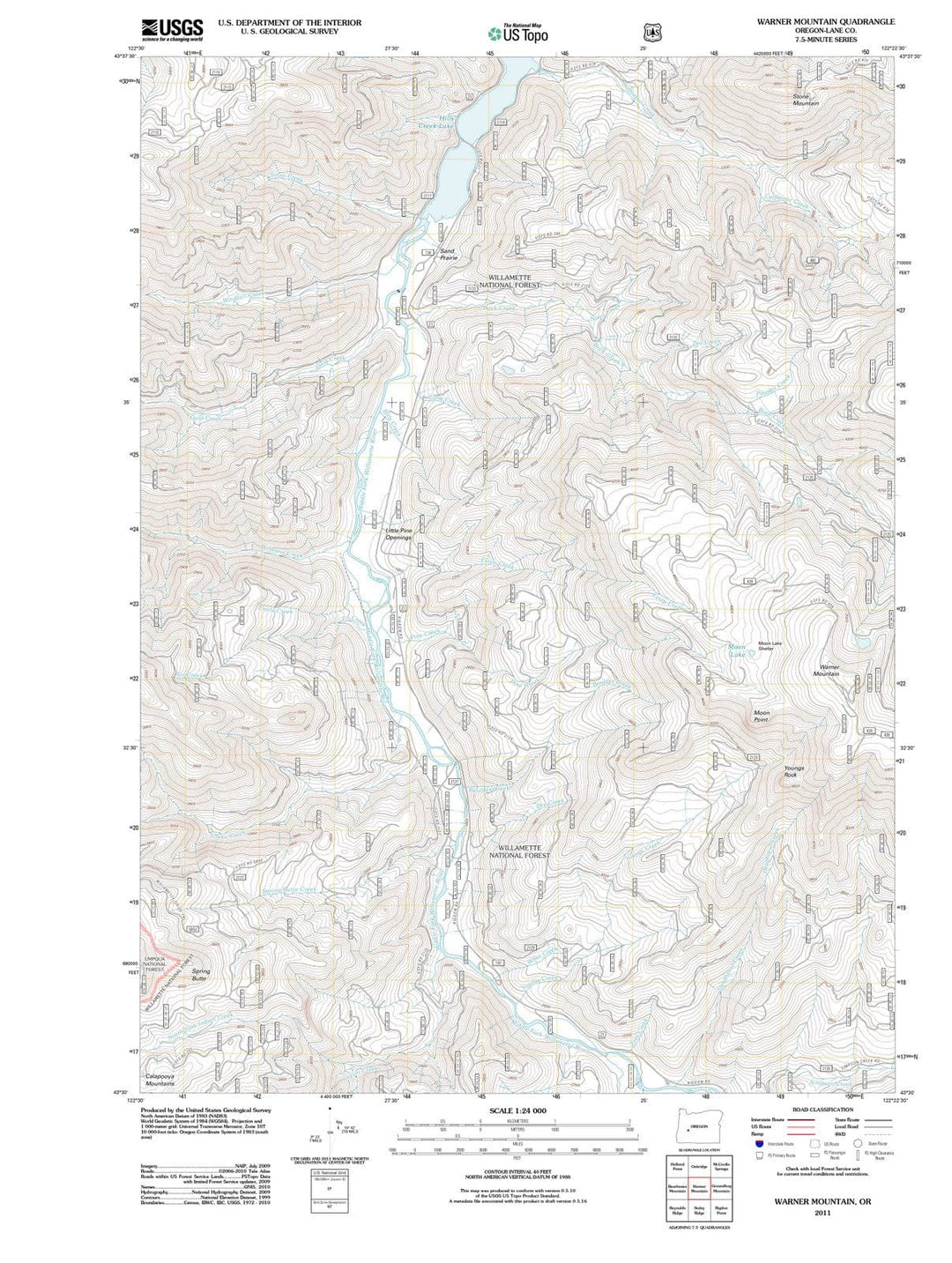 2011 Warner Mountain, OR - Oregon - USGS Topographic Map