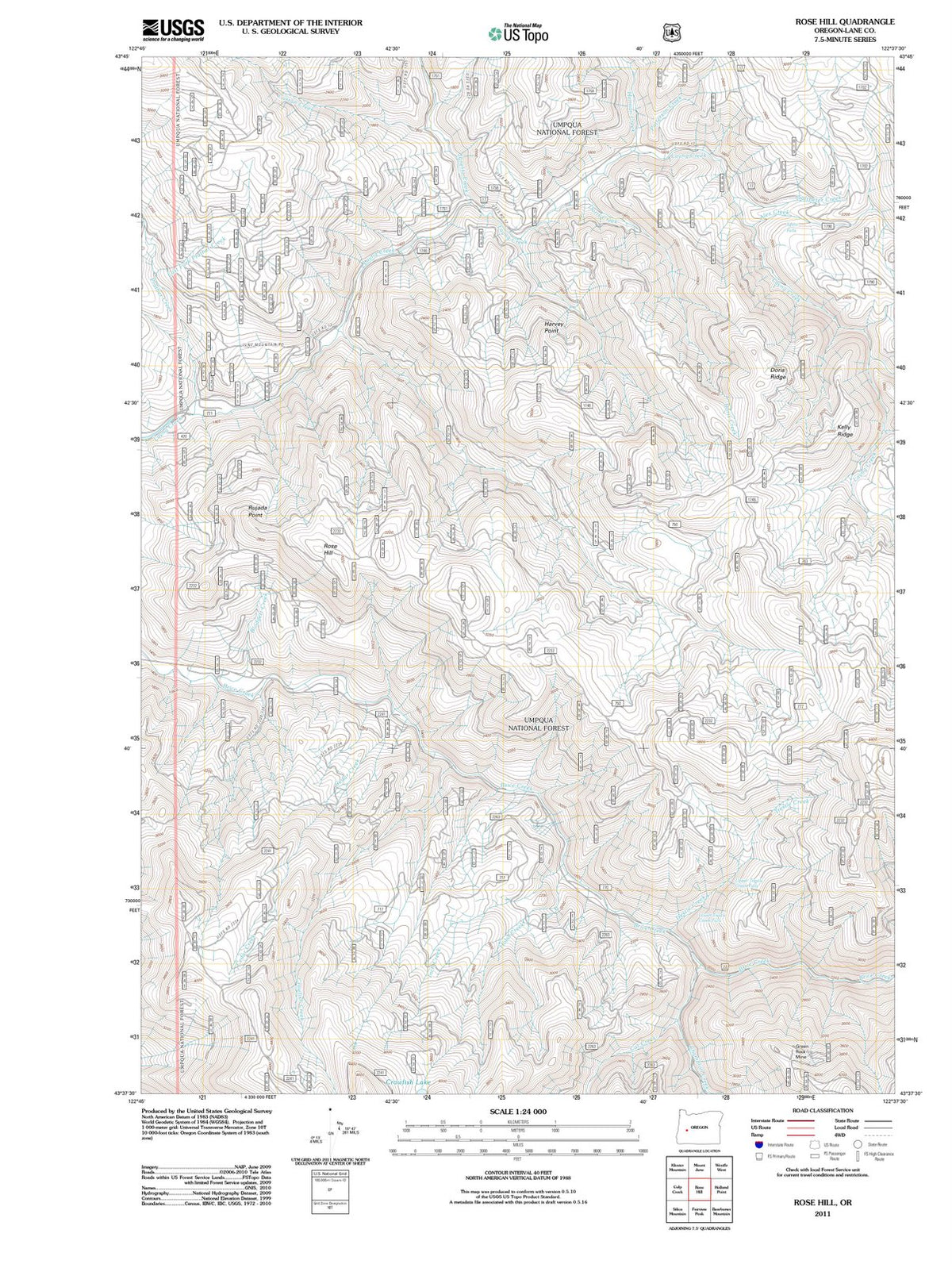 2011 Rose Hill, OR - Oregon - USGS Topographic Map