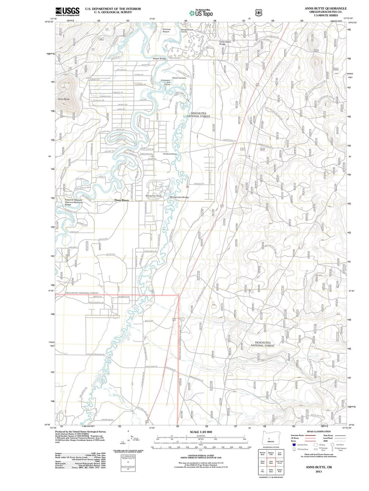 2011 Anns Butte, OR - Oregon - USGS Topographic Map