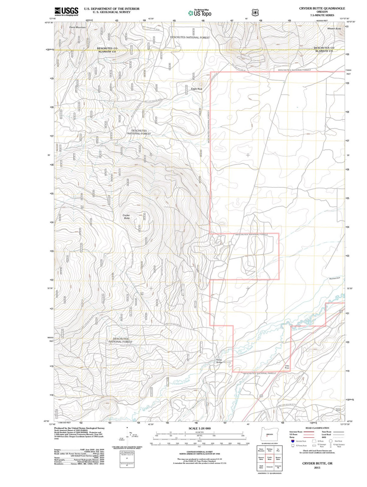 2011 Cryder Butte, OR - Oregon - USGS Topographic Map