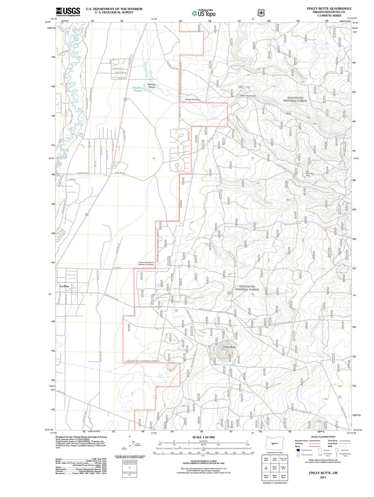 2011 Finley Butte, OR - Oregon - USGS Topographic Map
