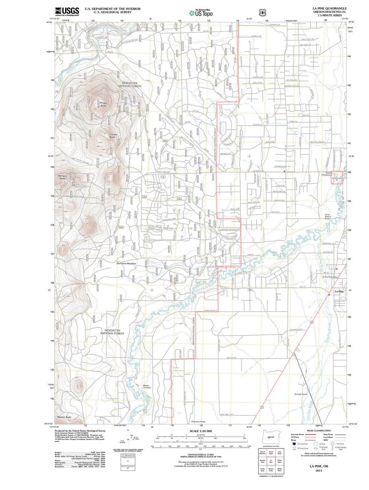 2011 La Pine, OR - Oregon - USGS Topographic Map