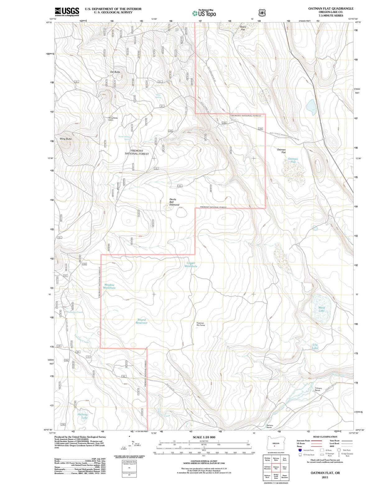 2011 Oatman Flat, OR - Oregon - USGS Topographic Map