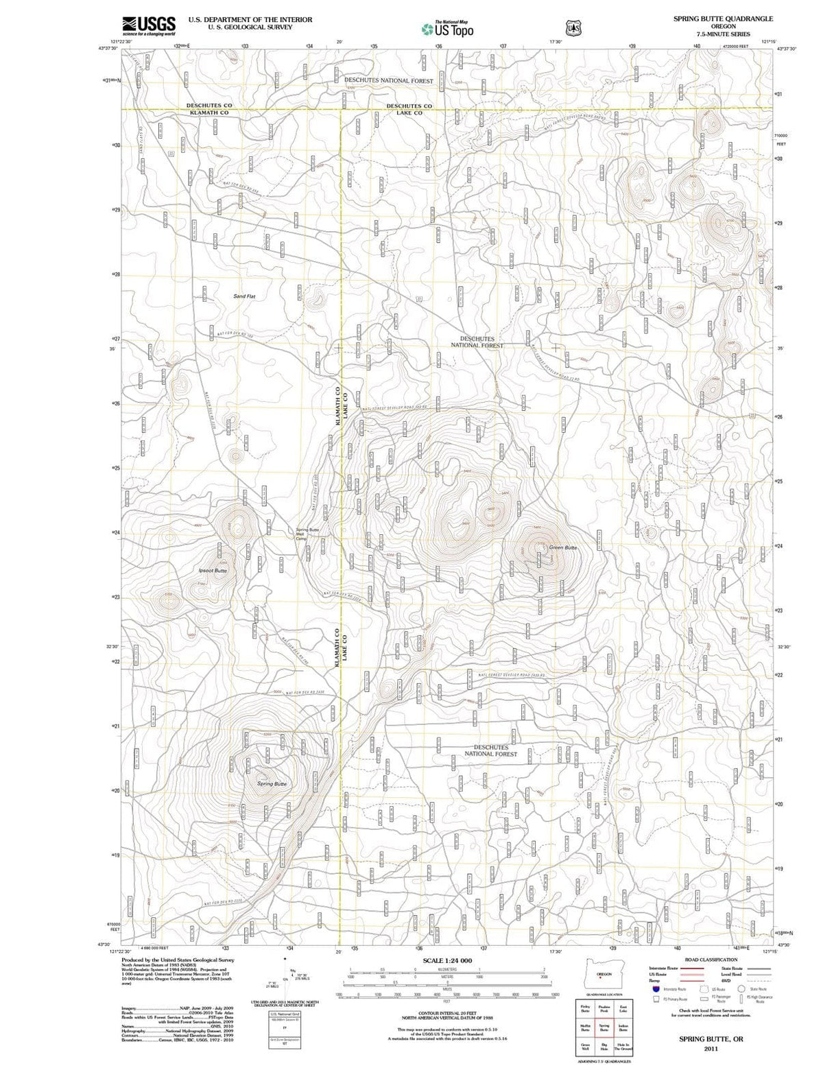 2011 Spring Butte, OR - Oregon - USGS Topographic Map