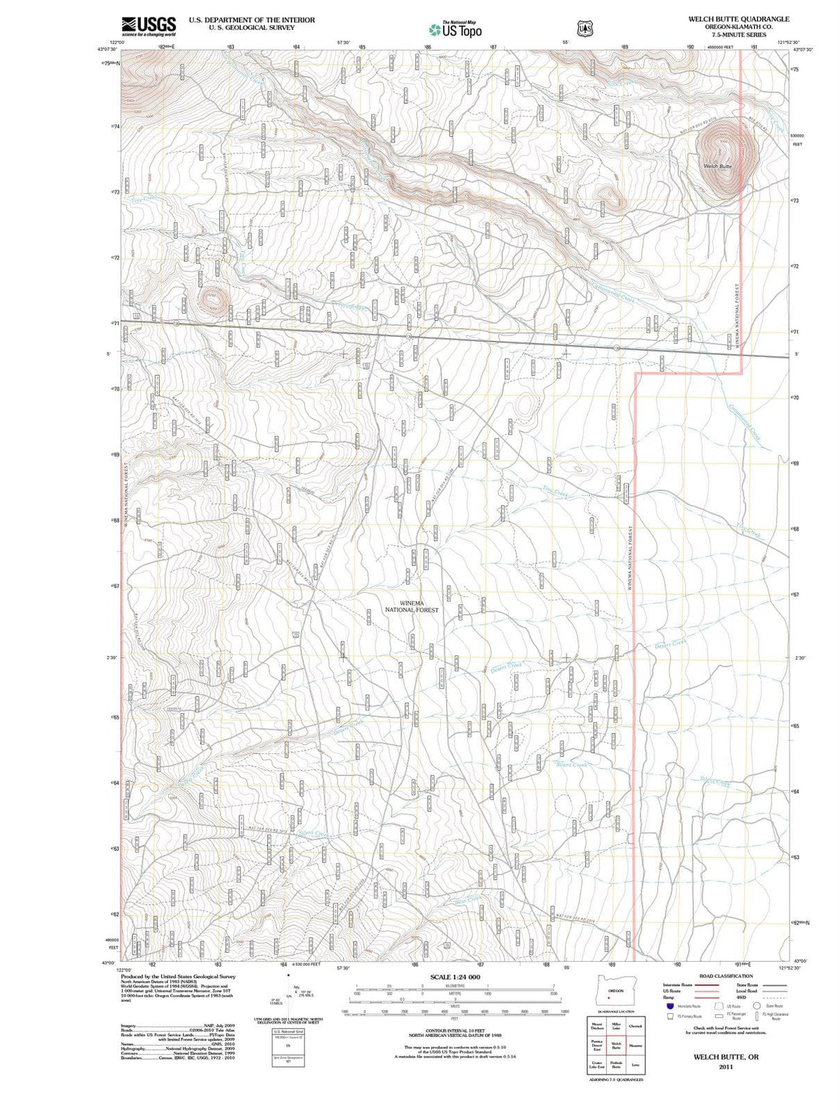 2011 Welch Butte, OR - Oregon - USGS Topographic Map