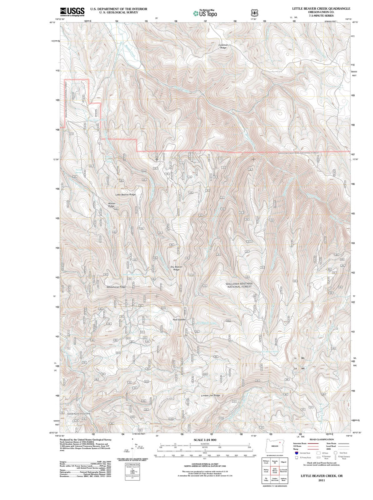 2011 Little Beaver Creek, OR - Oregon - USGS Topographic Map