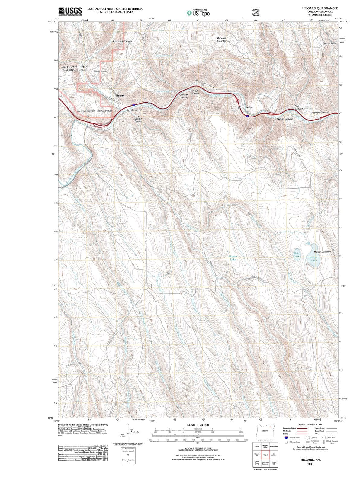 2011 Hilgard, OR - Oregon - USGS Topographic Map