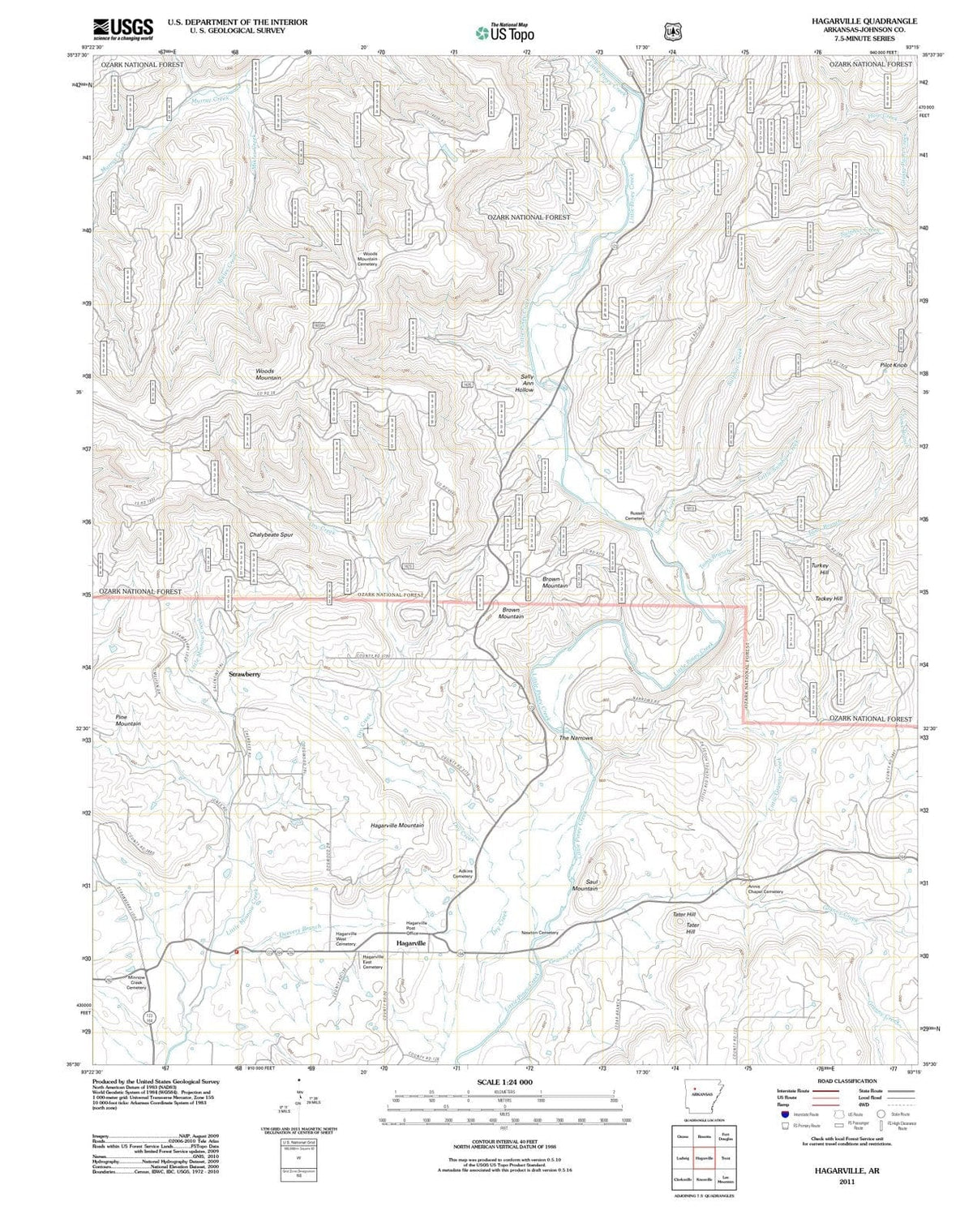 2011 Hagarville, AR - Arkansas - USGS Topographic Map