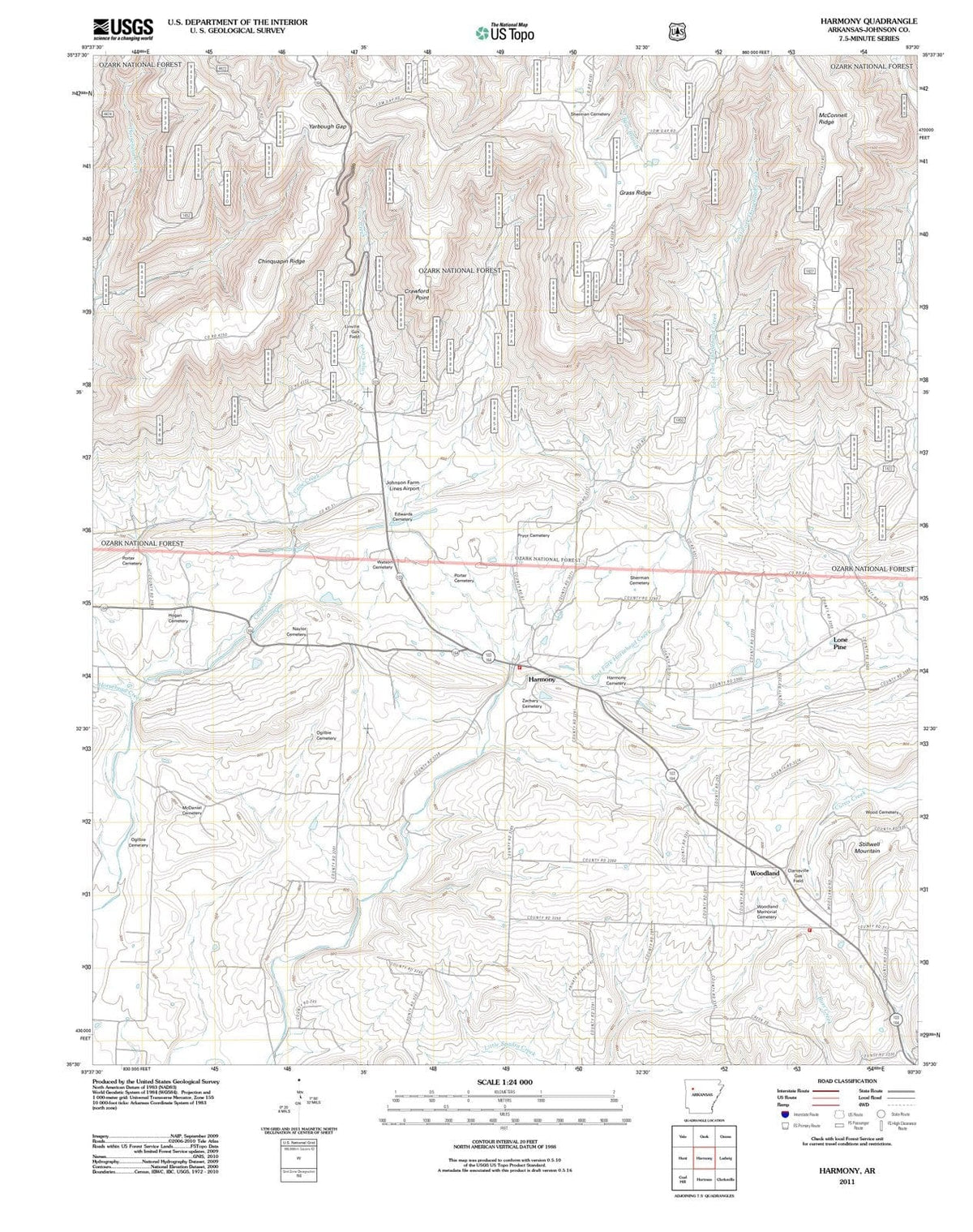 2011 Harmony, AR - Arkansas - USGS Topographic Map