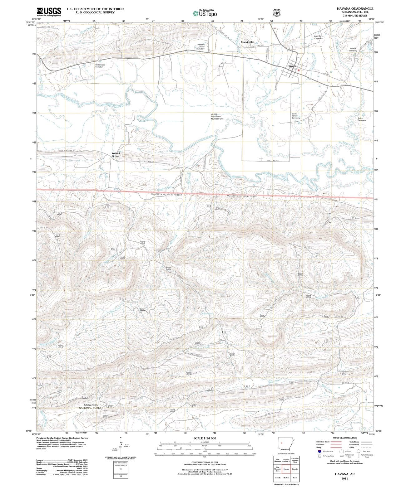 2011 Havana, AR - Arkansas - USGS Topographic Map