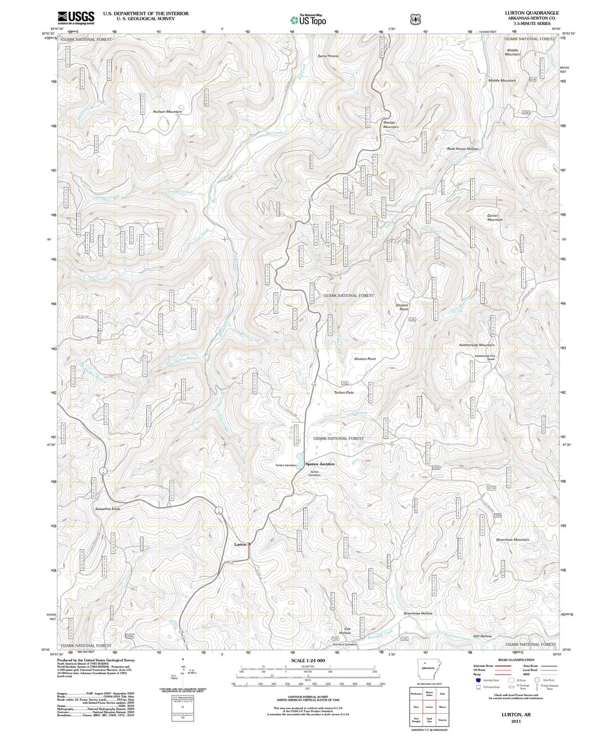 2011 Lurton, AR - Arkansas - USGS Topographic Map