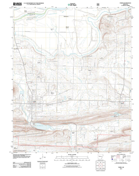 2011 Paris, AR - Arkansas - USGS Topographic Map