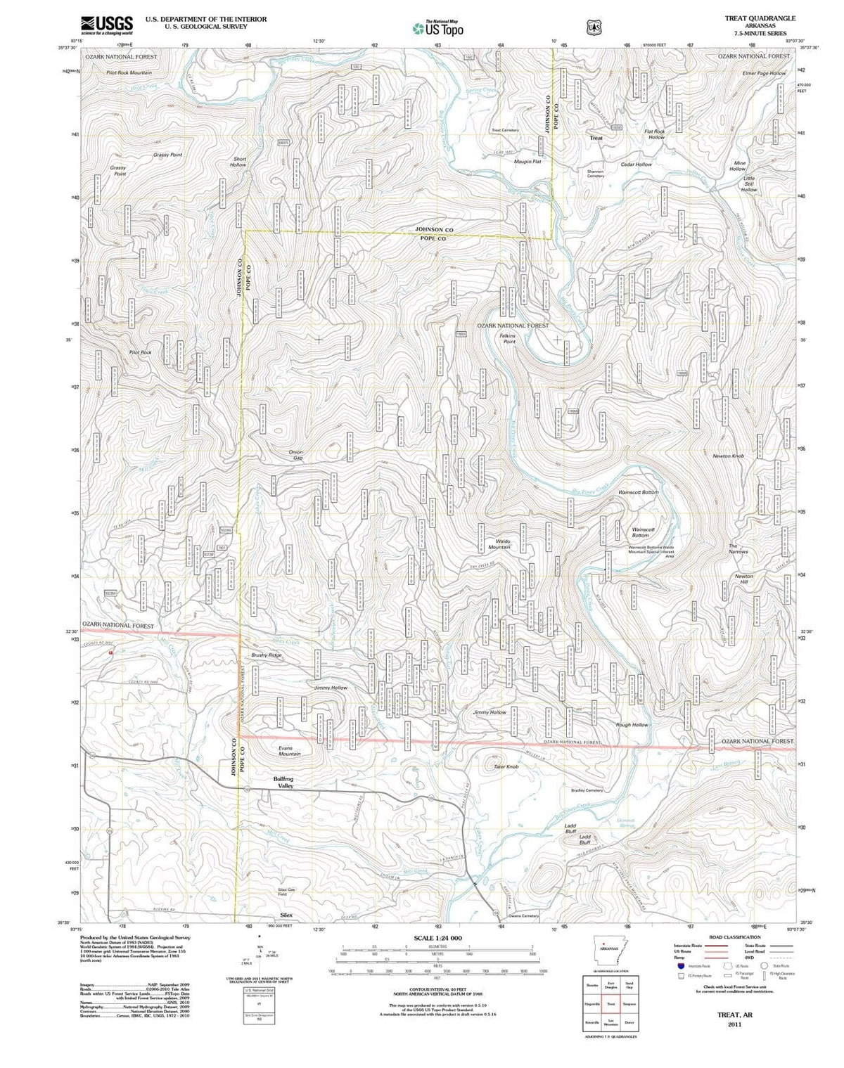 2011 Treat, AR - Arkansas - USGS Topographic Map