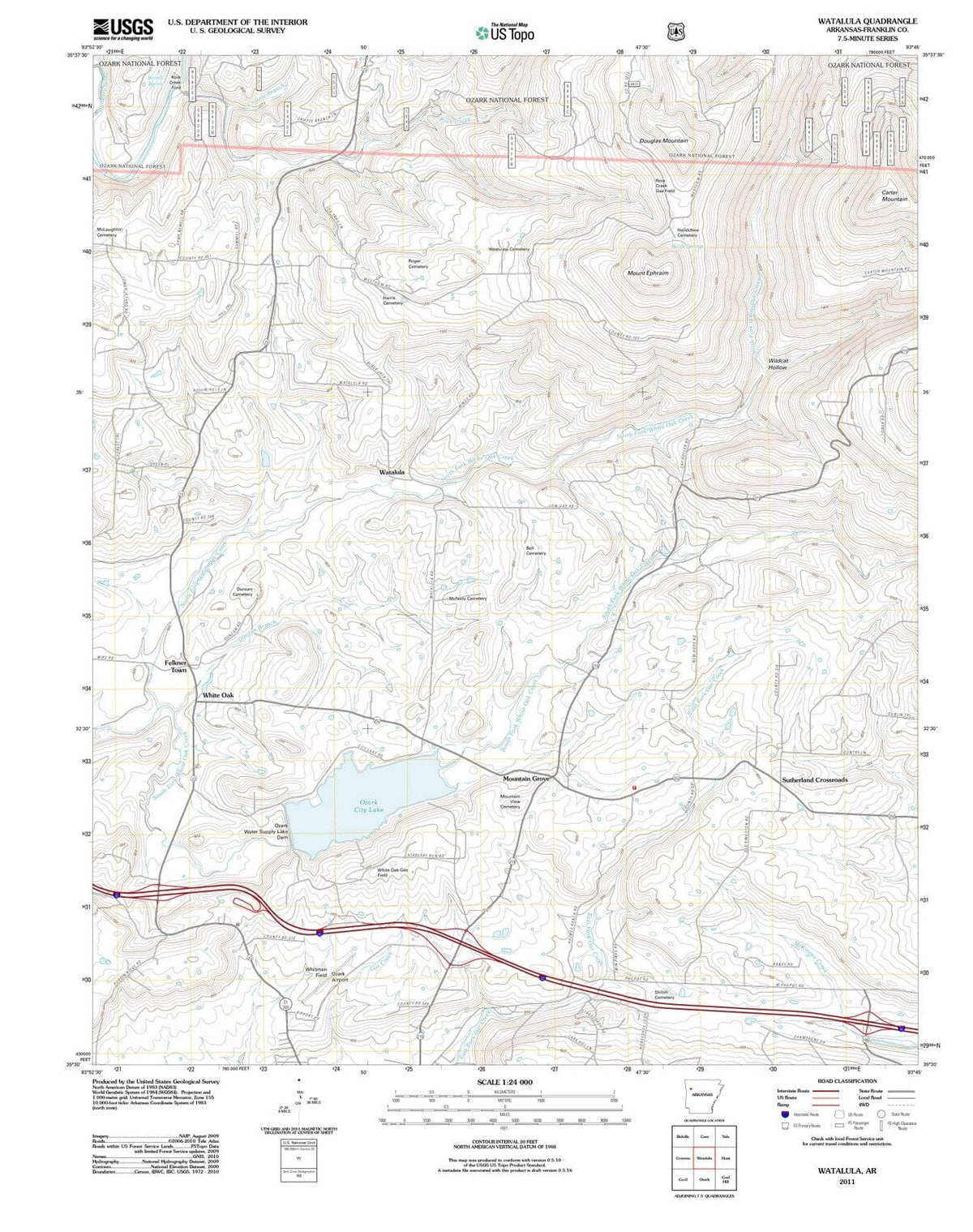 2011 Watalula, AR - Arkansas - USGS Topographic Map