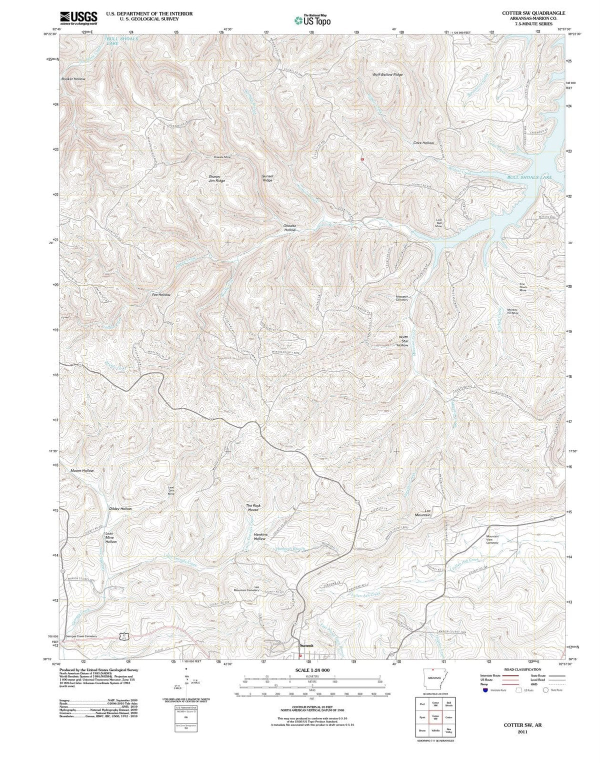 2011 Cotter, AR - Arkansas - USGS Topographic Map