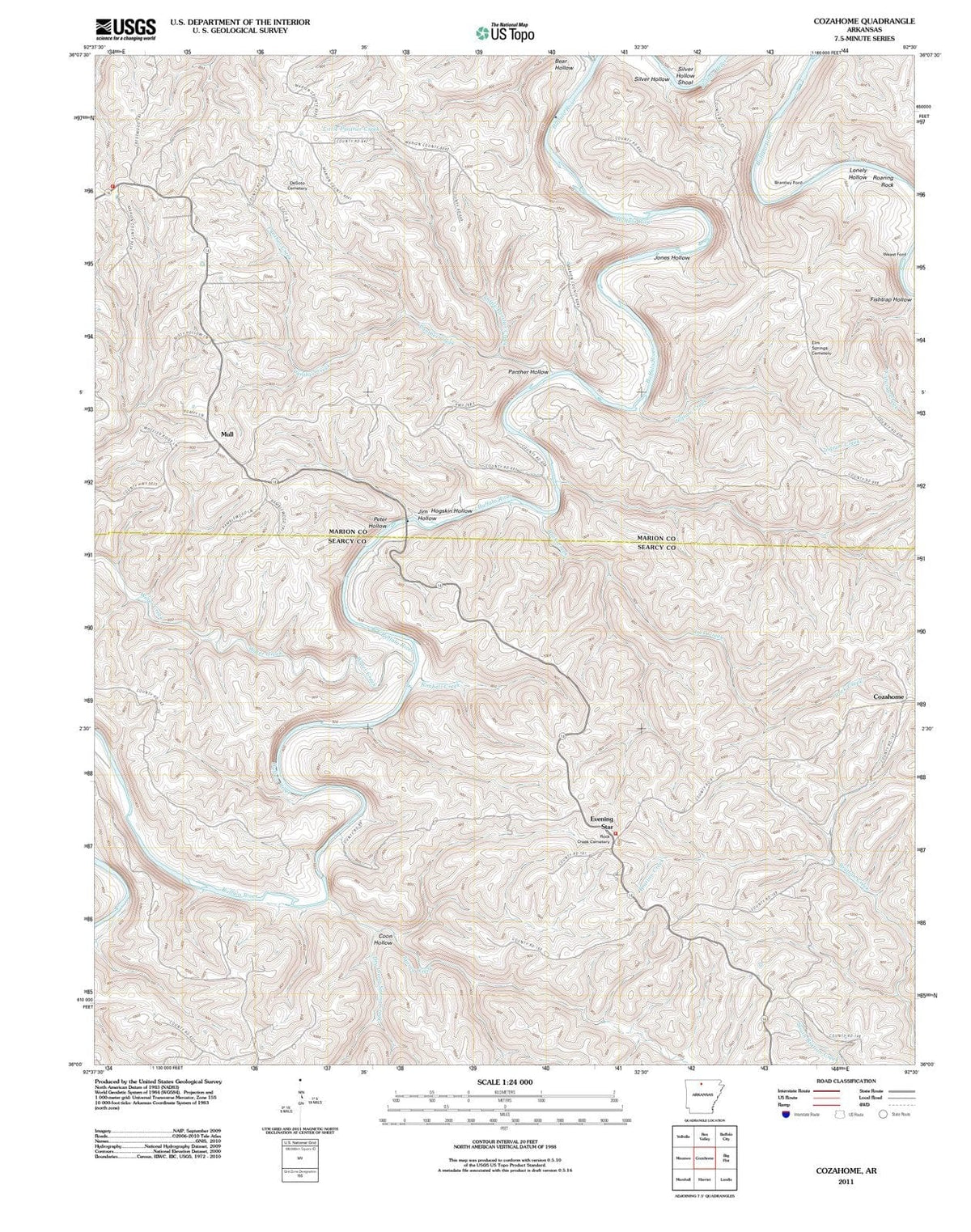 2011 Cozahome, AR - Arkansas - USGS Topographic Map
