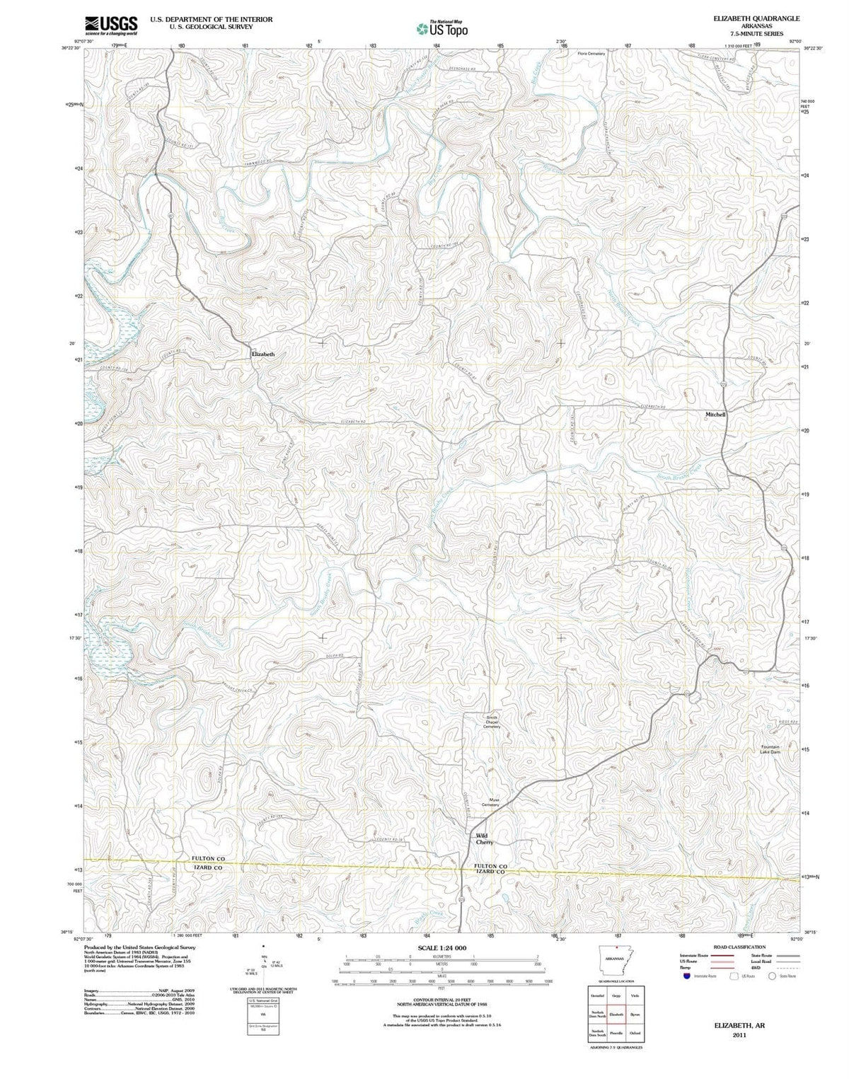 2011 Elizabeth, AR - Arkansas - USGS Topographic Map