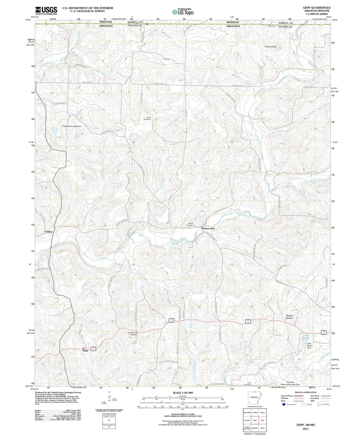 2011 Gepp, AR - Arkansas - USGS Topographic Map